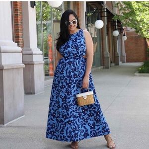 Target Who What Wear Cutout Blue Floral Dress